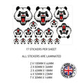 MHS03 Angry Panda Motorcycle Helmet Sticker Graphic Decal Laminated Motorbike Bike