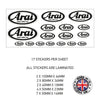 MHS01- MHS10 Motorcycle Helmet Kit 1 Sticker Graphic Decal Laminated Motorbike Bike Various Designs Available