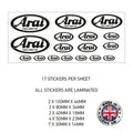 MHS04 Arai Motorcycle Helmet Sticker Graphic Decal Laminated Motorbike Bike