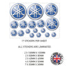 MHS01- MHS10 Motorcycle Helmet Kit 1 Sticker Graphic Decal Laminated Motorbike Bike Various Designs Available