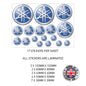 MHS01- MHS10 Motorcycle Helmet Kit 1 Sticker Graphic Decal Laminated Motorbike Bike Various Designs Available