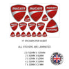 MHS01- MHS10 Motorcycle Helmet Kit 1 Sticker Graphic Decal Laminated Motorbike Bike Various Designs Available