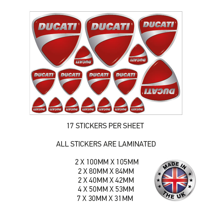 MHS07 Ducati Motorcycle Helmet Sticker Graphic Decal Laminated Motorbike Bike