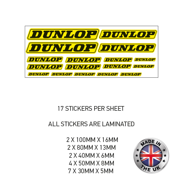 MHS09 Dunlop Motorcycle Helmet Sticker Graphic Decal Laminated Motorbike Bike
