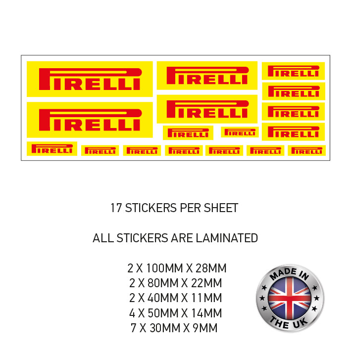 MHS13 Pirelli Motorcycle Helmet Sticker Graphic Decal Laminated Motorbike Bike