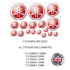 MHS11- MHS20 Motorcycle Helmet Kit 11 Sticker Graphic Decal Laminated Motorbike Bike Various Designs Available
