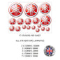 MHS11- MHS20 Motorcycle Helmet Kit 11 Sticker Graphic Decal Laminated Motorbike Bike Various Designs Available