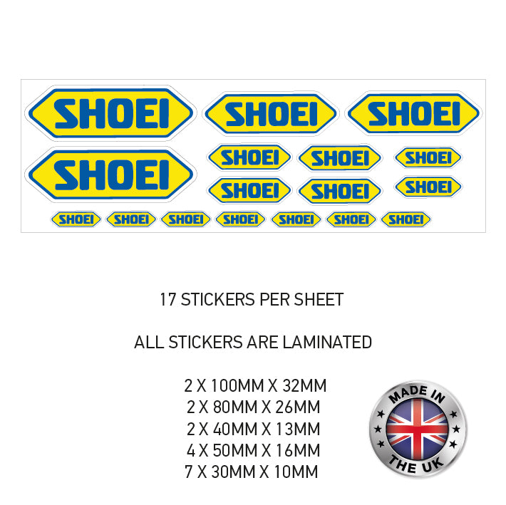 MHS15 Shoel Motorcycle Helmet Sticker Graphic Decal Laminated Motorbike Bike