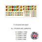 MHS11- MHS20 Motorcycle Helmet Kit 11 Sticker Graphic Decal Laminated Motorbike Bike Various Designs Available