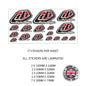 MHS11- MHS20 Motorcycle Helmet Kit 11 Sticker Graphic Decal Laminated Motorbike Bike Various Designs Available