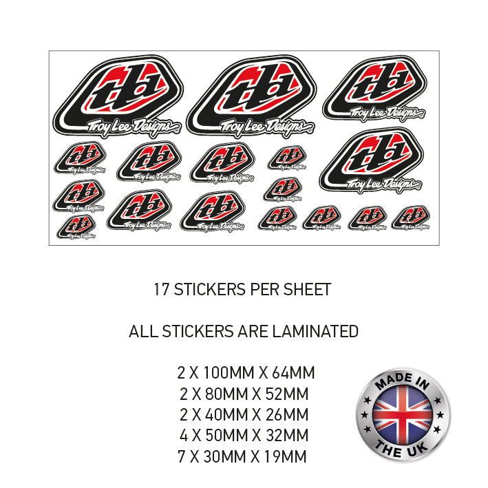 MHS17 Troy Lee Designs Motorcycle Helmet Sticker Graphic Decal Laminated Motorbike Bike
