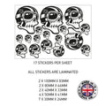 MHS18 Skulls Troy Lee Motorcycle Helmet Sticker Graphic Decal Laminated Motorbike Bike