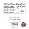 MHS11- MHS20 Motorcycle Helmet Kit 11 Sticker Graphic Decal Laminated Motorbike Bike Various Designs Available