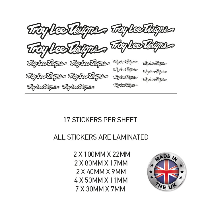 MHS19 Troy Lee Designs Motorcycle Helmet Sticker Graphic Decal Laminated Motorbike Bike