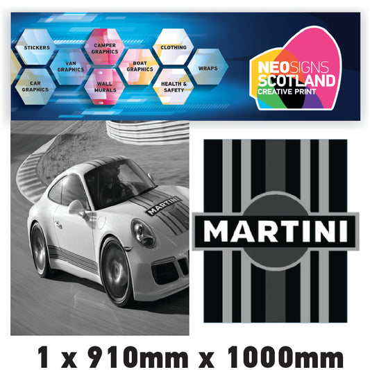 MONORBS01 Martini Racing Style Mono Bonnet Stripe For Porsche