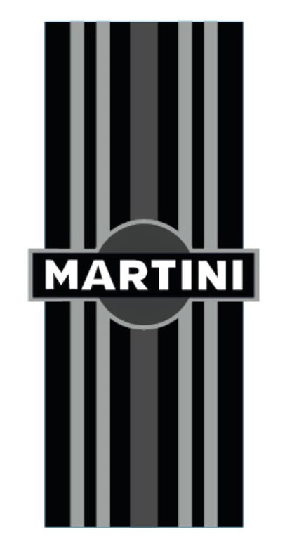 MONORBS05 Martini Racing Style Mono Bonnet Stripe For Porsche