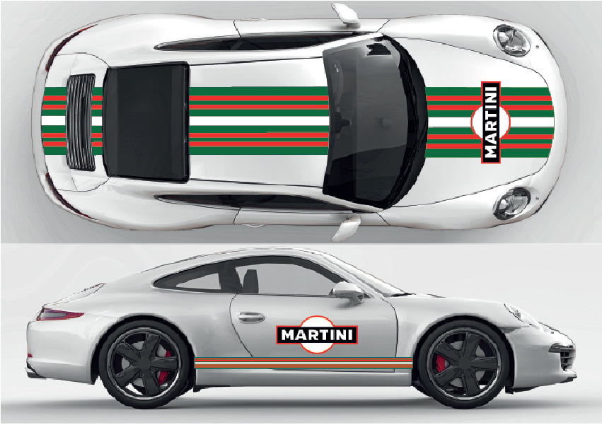 MPS05 Martini Racing Style Italian Stripes Kit For Porsche