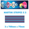 MR01 3 x 700mm x 75mm Martini Racing stripe Monochrome for Porsche