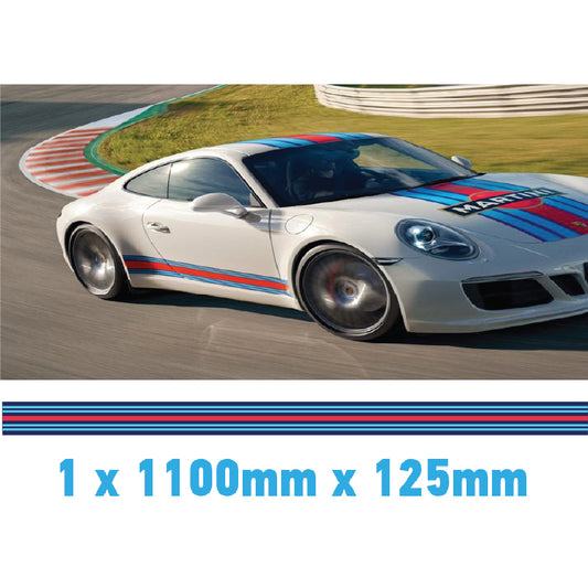 MR1.1/125x1 Martini Racing 1100mm x 125mm Bonnet stripe for Porsche
