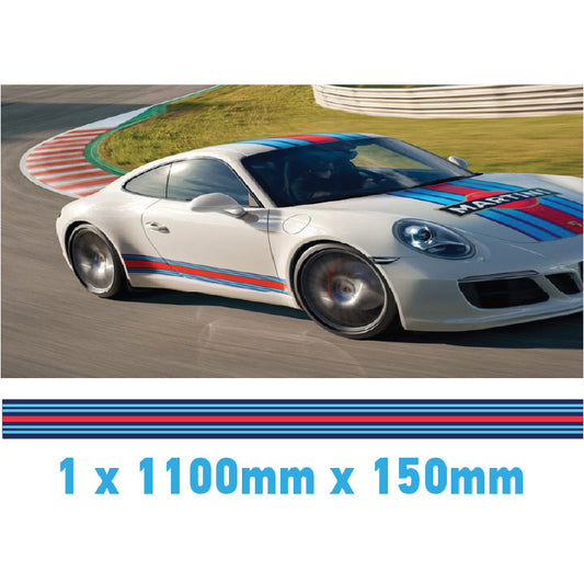 MR1.1/150x1 Martini Racing 1100mm x 150mm Bonnet stripe for Porsche