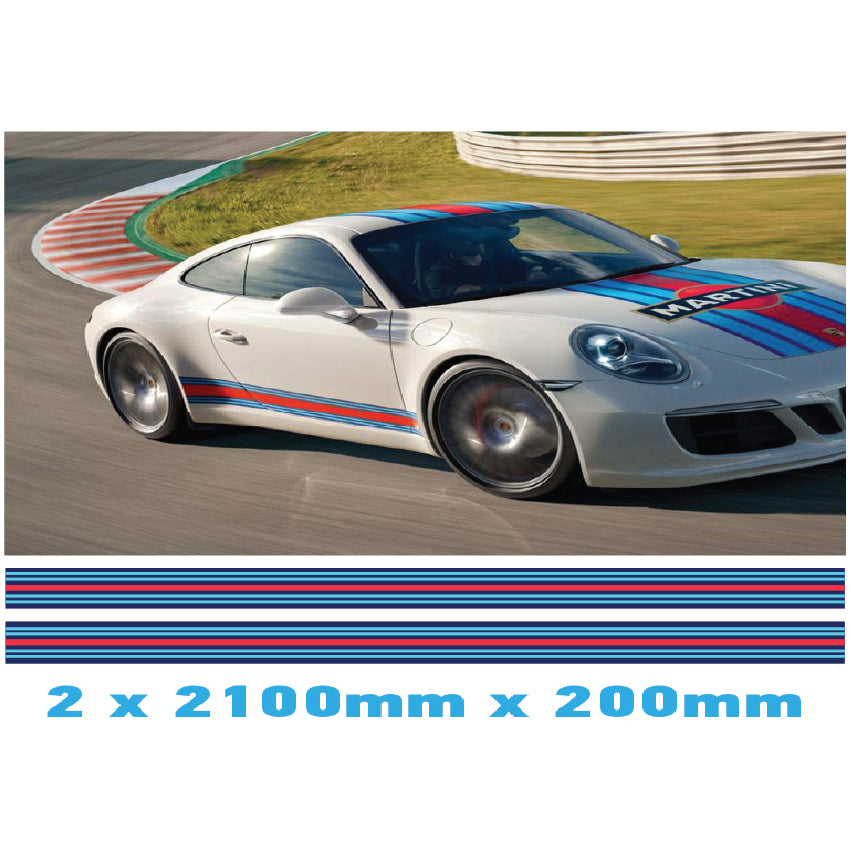 Martini Racing Side stripes Various Styles & Sizes Available