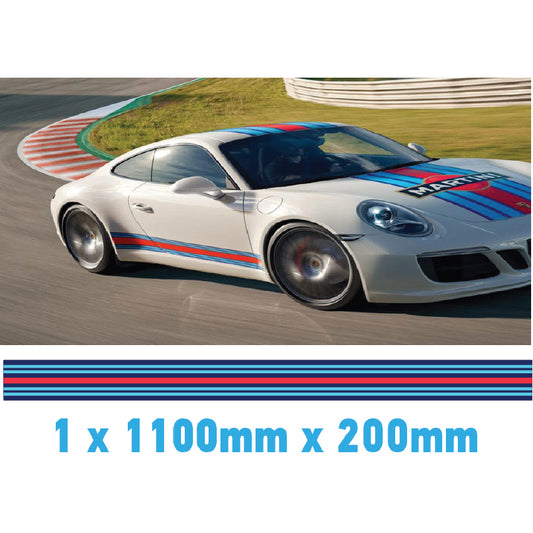 MR1.1/200x1 Martini Racing 1100mm x 200mm Bonnet stripe for Porsche