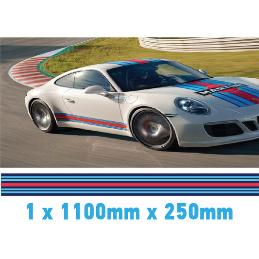 MR1.1/250x1 Martini Racing 1100mm x 250mm Bonnet stripe for Porsche
