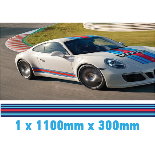 MR1.1/300x1 Martini Racing 1100mm x 300mm Bonnet stripe for Porsche