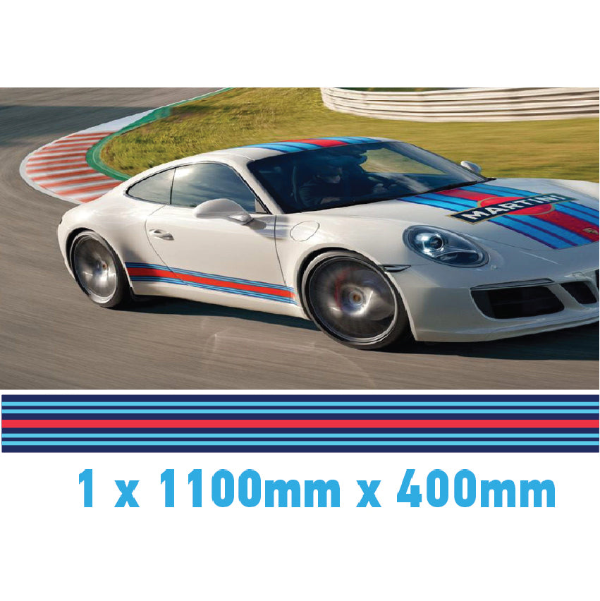 MR1.1/400x1 Martini Racing 1100mm x 400mm Bonnet stripe for Porsche