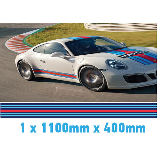 MR1.1/400x1 Martini Racing 1100mm x 400mm Bonnet stripe for Porsche