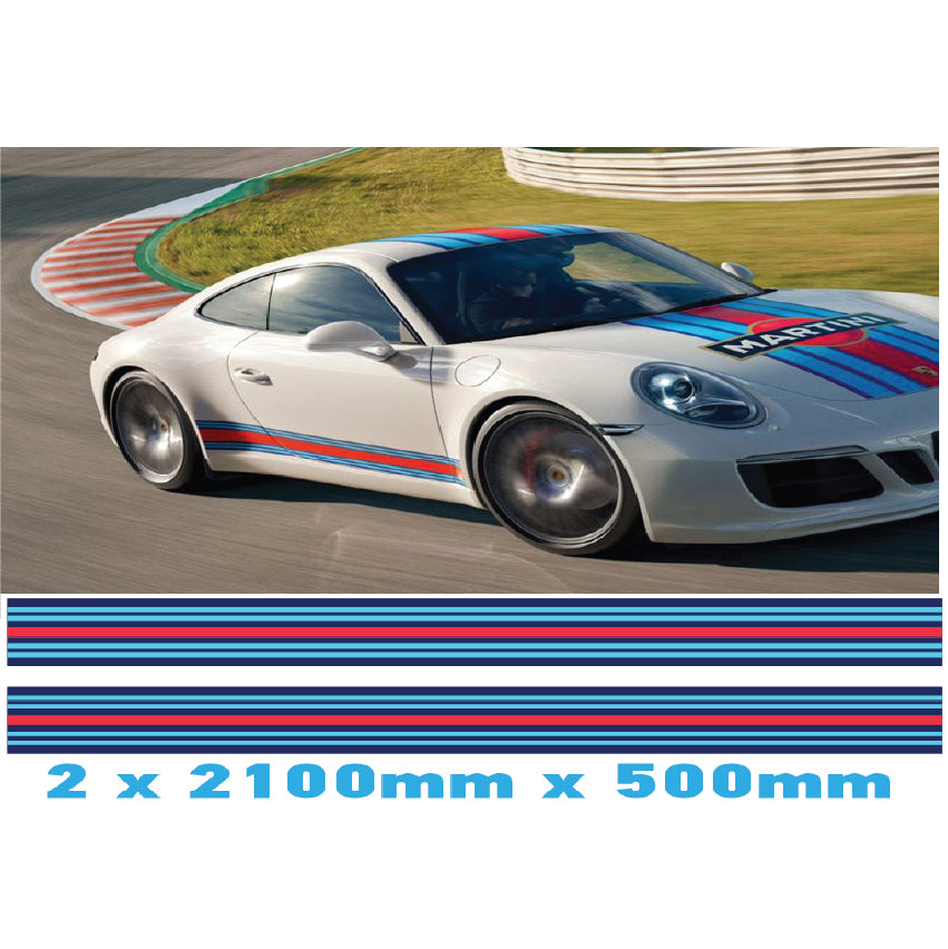 Martini Racing Side stripes Various Styles & Sizes Available