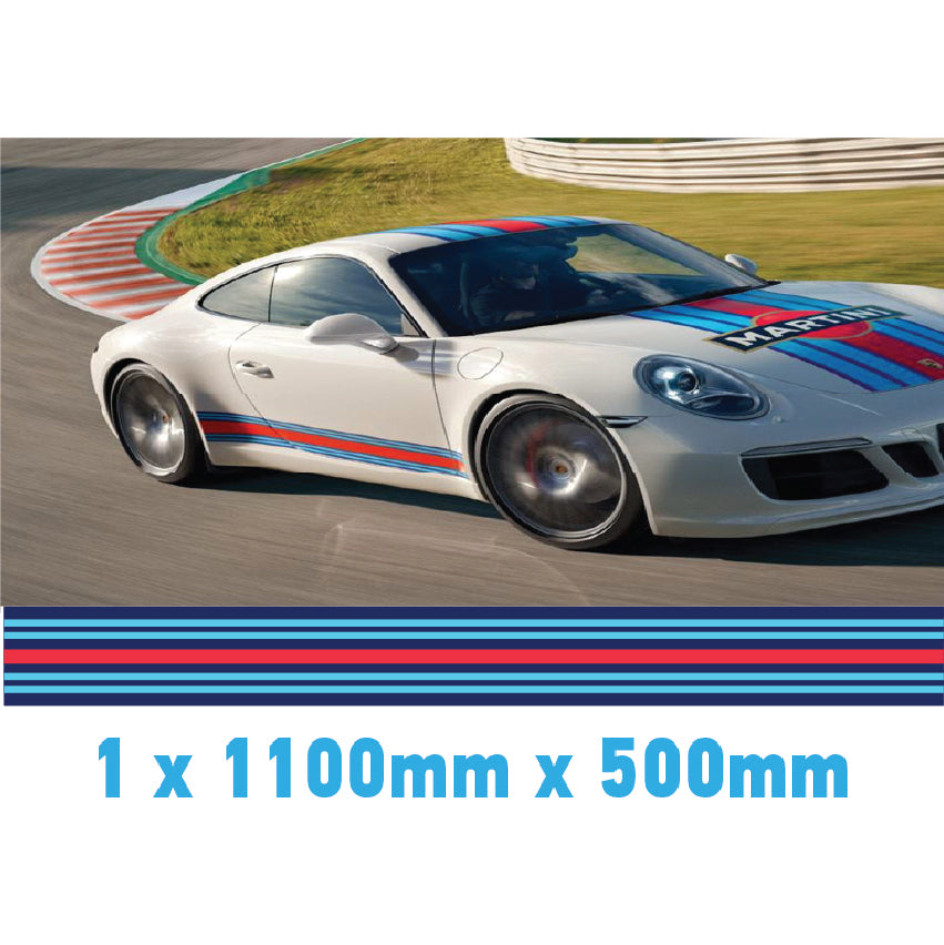 MR1.1/500x1 Martini Racing 1100mm x 500mm Bonnet stripe for Porsche