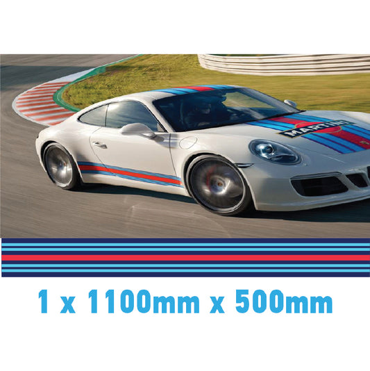 MR1.1/500x1 Martini Racing 1100mm x 500mm Bonnet stripe for Porsche