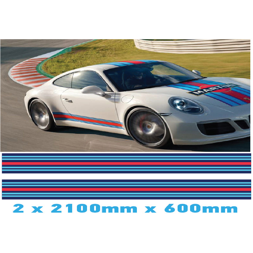 Martini Racing Side stripes Various Styles & Sizes Available
