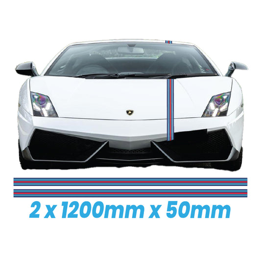 MRPIN50 Martini Racing Pin Stripes 1.2m 1200mm x 50mm Long for Porsche