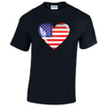 T01 American heart Unisex Cotton T-shirts Various Sizes & Colours Available