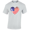 America Heart Mens Cotton T-shirts 5 sizes 3 Colours Available Printed MT01