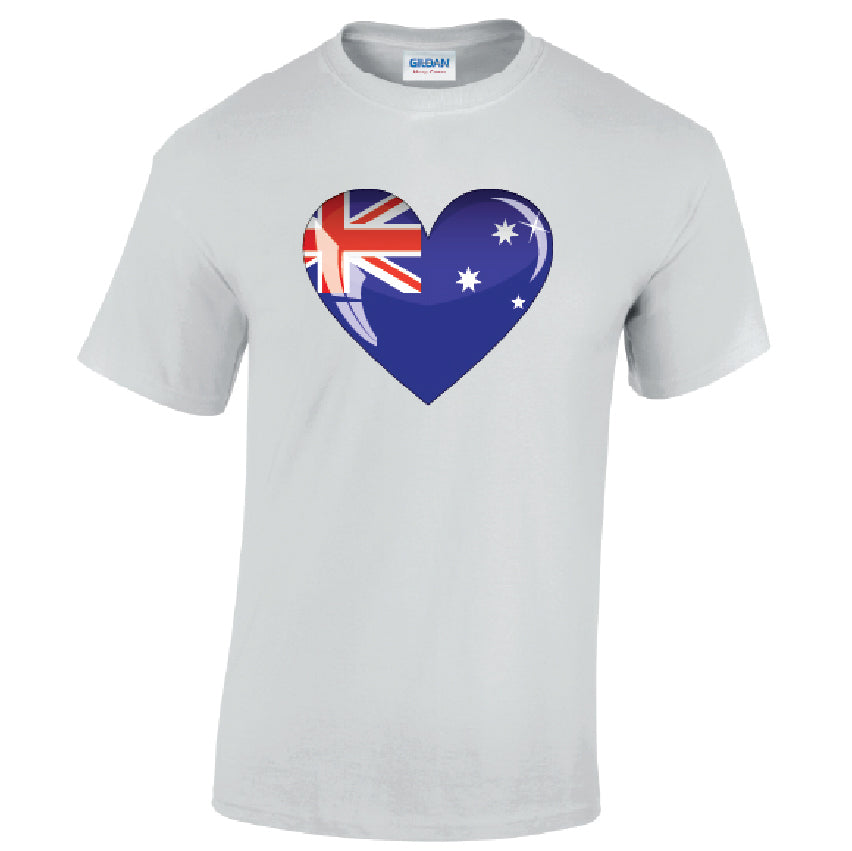 T03 Australia Heart Unisex Cotton T-Shirts Various Sizes & Colours Available