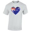 Austraila Heart Mens Cotton T-Shirt 5 sizes 3 Colours Available Printed MT03