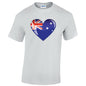 Austraila Heart Mens Cotton T-Shirt 5 sizes 3 Colours Available Printed MT03