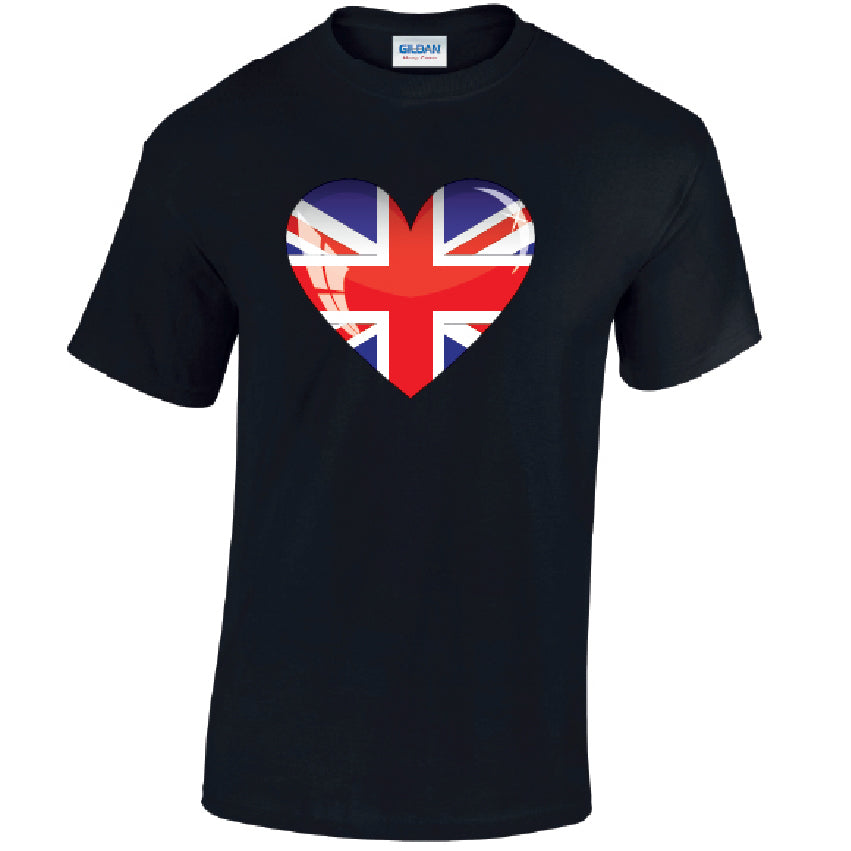 T04 British Heart Unisex Cotton T-Shirts Various Sizes & Colours Available
