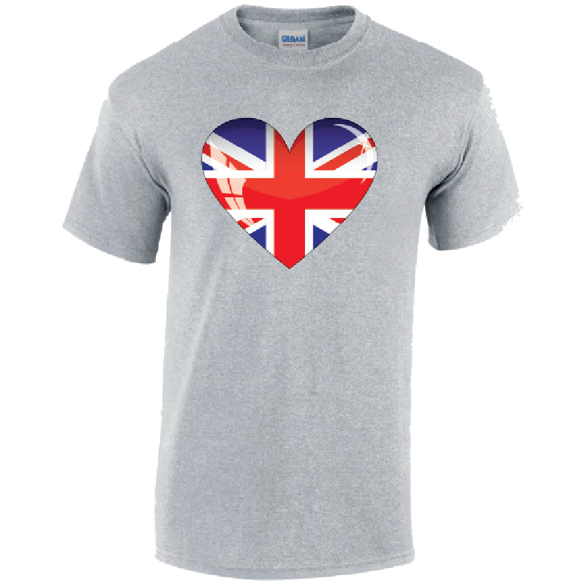 T04 British Heart Unisex Cotton T-Shirts Various Sizes & Colours Available