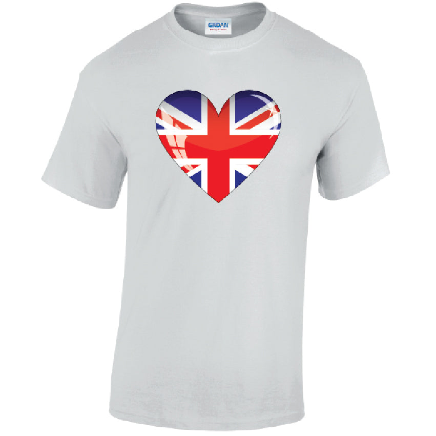 T04 British Heart Unisex Cotton T-Shirts Various Sizes & Colours Available