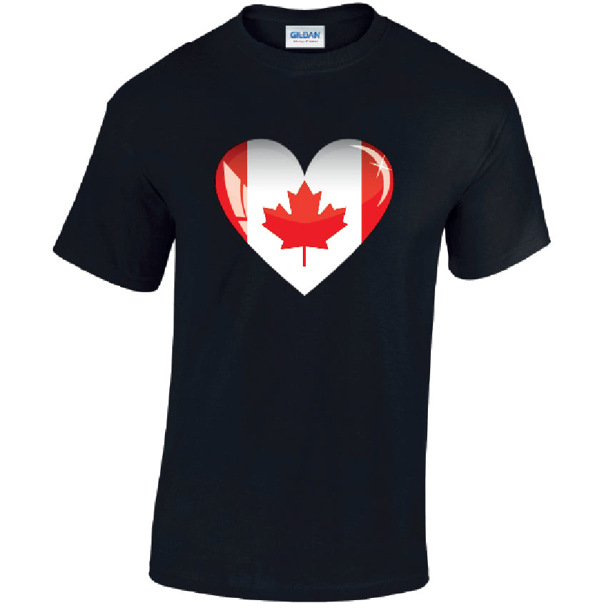 T05 Canada Heart Unisex Cotton T-Shirts Various Sizes & Colours Available