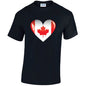 Canada Heart Mens Cotton T-Shirt 5 sizes 3 Colours Available Printed MT05