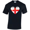 England Heart Mens Cotton T-Shirt 5 sizes 3 Colours Available Printed MT08