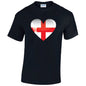 England Heart Mens Cotton T-Shirt 5 sizes 3 Colours Available Printed MT08