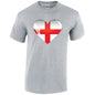 England Heart Mens Cotton T-Shirt 5 sizes 3 Colours Available Printed MT08