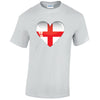 England Heart Mens Cotton T-Shirt 5 sizes 3 Colours Available Printed MT08