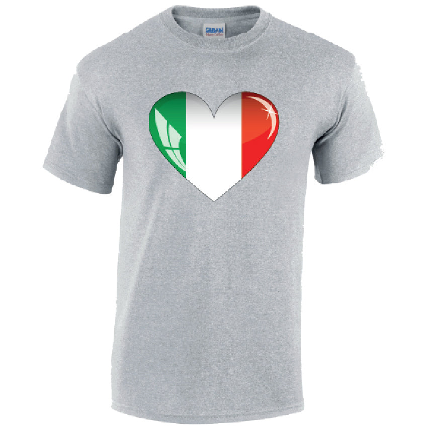 T09 Italian Heart Unisex Cotton T-Shirts Various Sizes & Colours Available